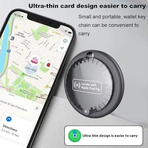GPS Tracker Tag for Vehicles Work with Apple Find My (iOS only), Car Tracker No Monthly Fee or Subscription, Global Coverage Mini Air Tracker Device for Kid Dog Cat Luggage Bike — view 3