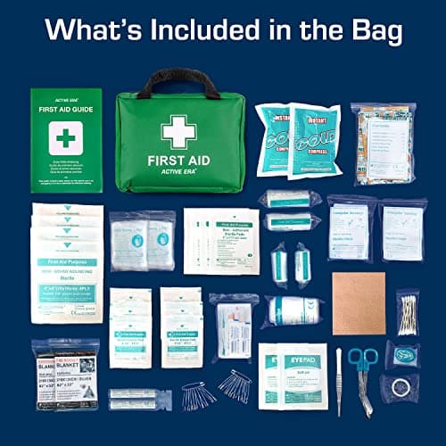 220 Piece Premium First Aid Kit Bag - Includes 2 x Cold (Ice) Packs and Emergency Blanket for Home, Office, Car, Caravan, Workplace, Travel and Sports — view 3