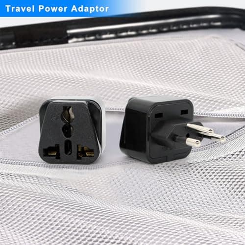 2 Pack UK to Swiss Plug Adapter, European Travel Universal Adapter for Switzerland (2PCS, Black) — view 2