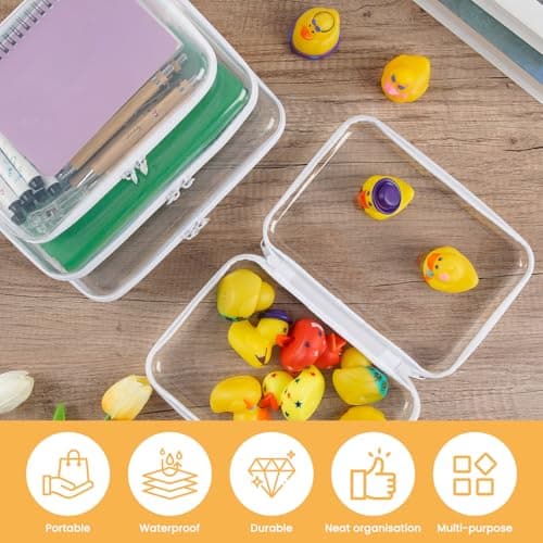 4Pcs Hard Transparent Zipper Storage Pouches Travel Organiser, 2M + 2L — view 4