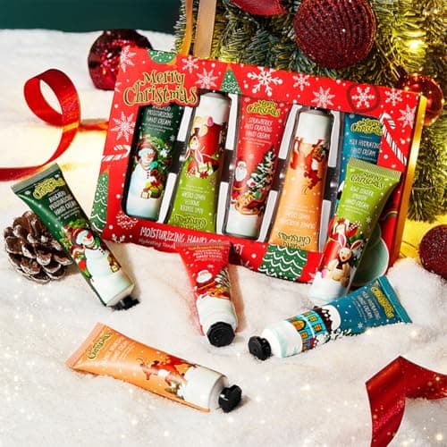 Wenrny Christmas Hand Cream Gift Set,5 Pcs/Set Moisturizing Hand Cream Gift Set for Women,Travel Size Hand Lotions for Dry Cracked Hands,Moisturizing Hand Care Cream,5 Different Plant Scents (B, B) — view 6