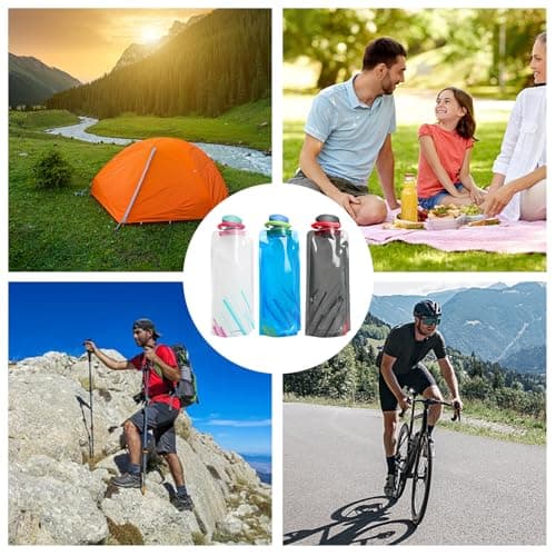 hautllaif 700ml Large Foldable Water Bottle Fully Collapsible Stock Bottle, Portable Water Bottle for Running Cycling outdoor,3 Pack — view 6
