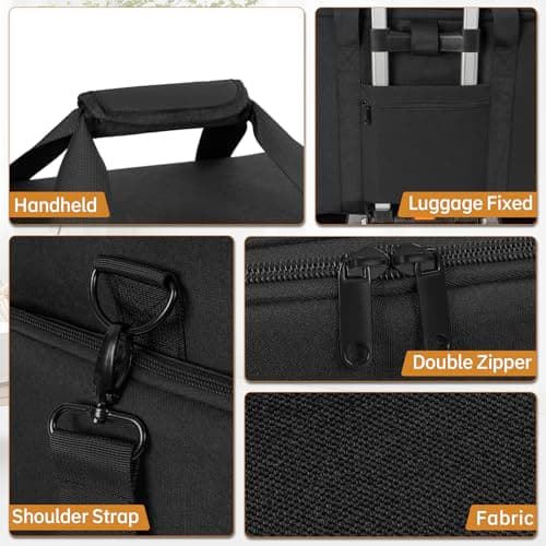 FREEAMG Extra Large Rolling Makeup Bag with 4 Removable Pouches, Professional Make up Train Bag with Wheels, Travel Cosmetic Bag for Hairstylists Makeup Artist with Detachable Trolley, Black, L, Only — view 5
