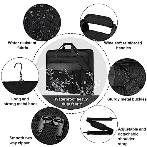 PUSLOM Garment Bag Travel Suit Bag for Men Women Large 40-Inch, Black — view 6