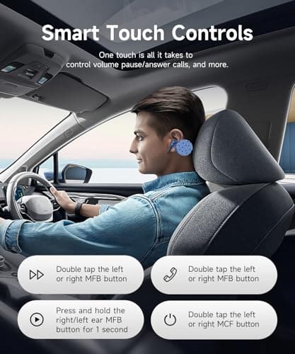 CoolJumper Wireless Earbuds 2026 Sport Bluetooth Headphones Stereo Earphones with ENC Mic Wireless Earphones In Ear Earbuds with Dual LED Display, 48H Playtime, Running Headphones IP7 Waterproof — view 3