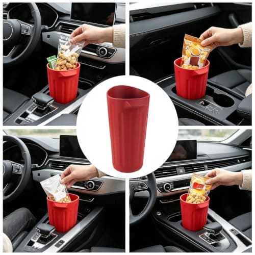 Car Garbage Can, Silicone Waste Organizer, Small Door Bin — view 4
