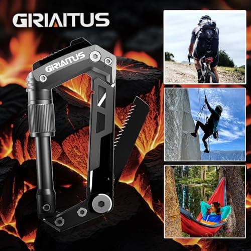 Locking Carabiner Clip 8 and 1 Multi Tool Heavy Duty Keychain Cool Pocket Gadgets Gifts for Men Cool Pocket Gadgets Outdoor Hiking Camping Essentials — view 5