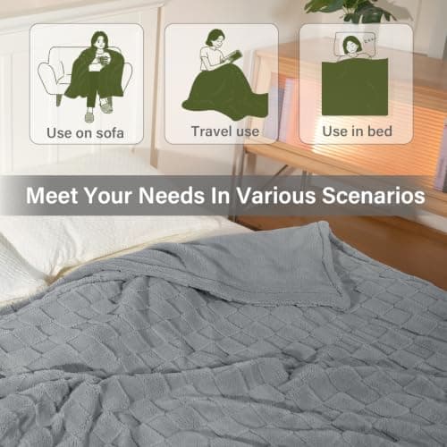 Heated Blanket, Electric heated throw 160x130CM Grey, Electric Blanket — view 6