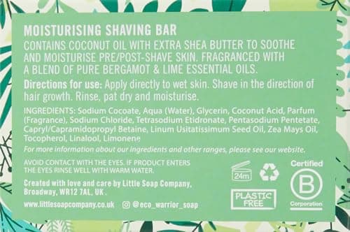 Eco Warrior Shaving Soap Bar for Men & Women, Bergamot & Lime, Vegan, 100g — view 3