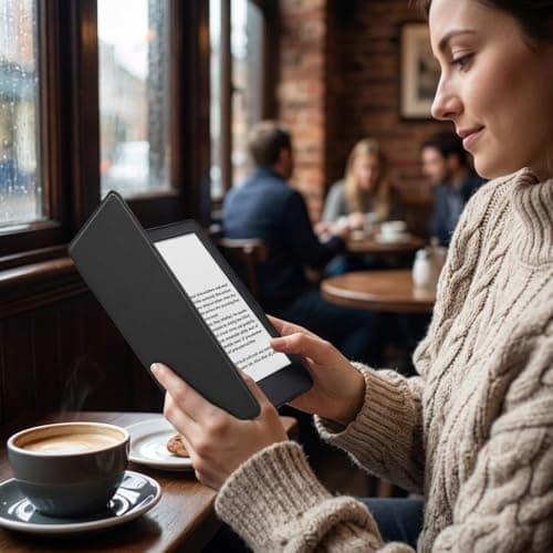 IUSOT Black PU Leather Kindle Case for 11th & 12th Generation 6 Inch (2022/2024), Ultra Slim Protective Cover with Magnetic Auto Sleep/Wake Function, Lightweight E-Reader Protective Shell — view 5