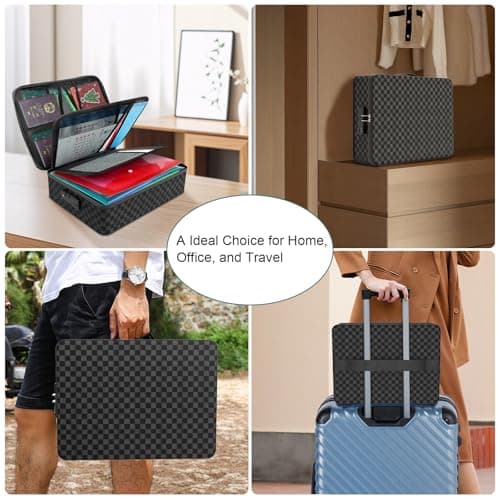 Delixike Document Organizer with Lock, Black — view 6