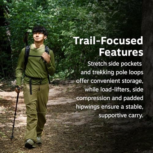 Osprey Hikelite Unisex Hiking Bag, 26L, Raven Black — view 4