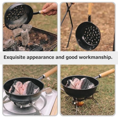 Portable Barbecue Charcoal Burner Iron Pot for Outdoor Camping — view 3