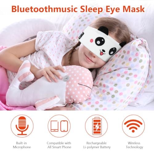 OFFCUP Sleep Headphones, Headband Headphones, Soft Bluetooth Headset Hi-Fi Stereo Super Bass Music Headphones for Men Women Office Nap Travel Yoga Workout Meditation（Panda） — view 3