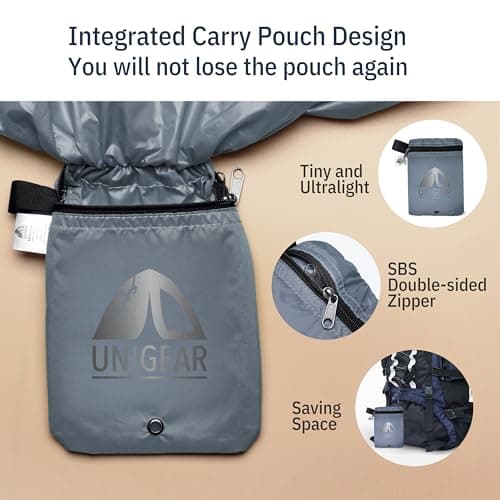 Unigear Anti-Rain Backpack Cover, 10-90L Waterproof Dustproof Durable Abrasion Resistant Protective Cover for Camping, Hiking, Travel, Cycling (Grey, M) — view 5