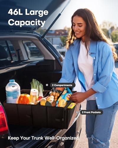 HOTOR Car Boot Oganiser - Auto Trunk Organizer Collapsible 2 Compartments — view 2