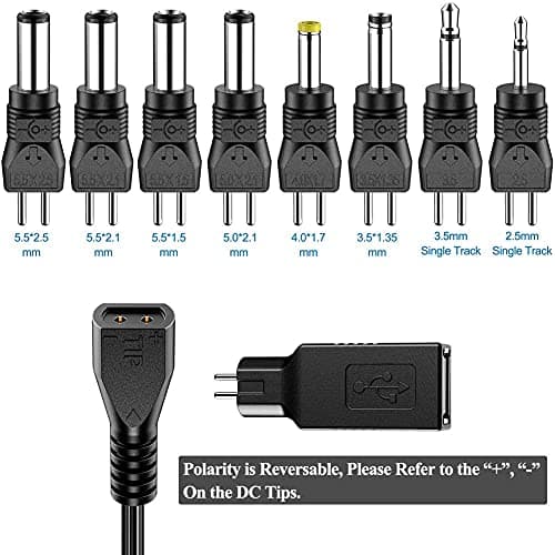SoulBay 30W Reverse Polarity Universal Power Adapter with 9pcs Adaptor Tips — view 2