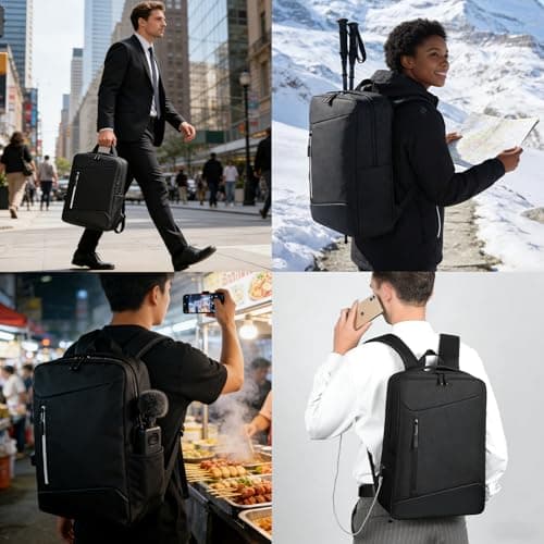 SuperAuriga Laptop Backpack, Business Men's Backpack with USB Charging Port & Lock, Waterproof Travel Backpack, 15.6-inch Business Computer Backpack (Grey) — view 6