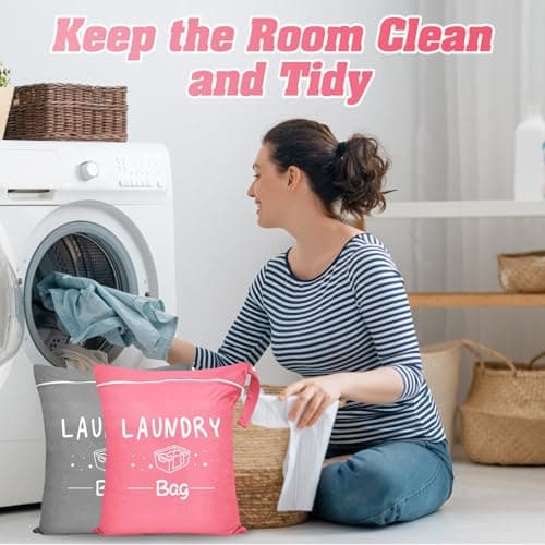 3 PCS Travel Laundry Bag, Laundry Bags for Travelling Dirty Clothes Organizer with Zipper Wet Dry Storage Organizer for Home Travel Gym Camping — view 6