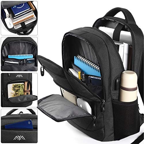 School Backpack Boys / Girls / Teenagers, Backpack School, Laptop Backpack for Men / Women, Daypacks Business Backpack with USB, Charcoal, 15,6 Zoll, Rucksack — view 5