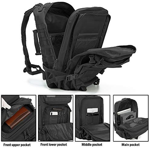 QT&QY 45L Tactical Military Backpacks For Men Camping Hiking Trekking Daypack Bug Out Bag Lage MOLLE 3 Day Assault Pack — view 5
