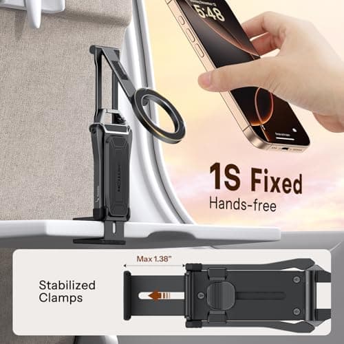OMOTON TP02 360° Rotating for MagSafe Tripod, for Vlog, Gym, Travel, Black — view 4