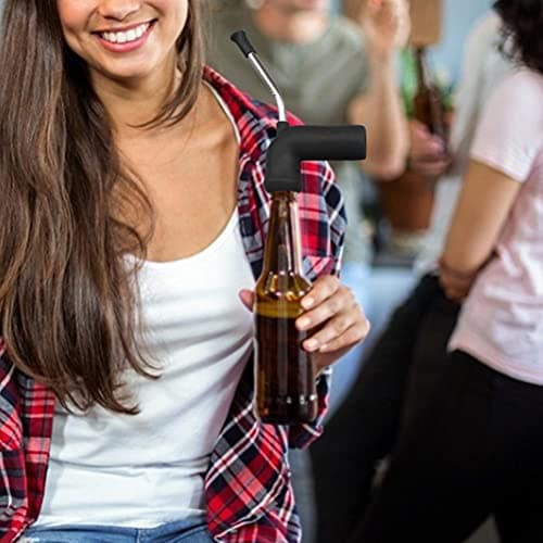 HEEPDD Drinking Game Beer Funnel, 12.6in Steel TPE Mix (black) — view 3