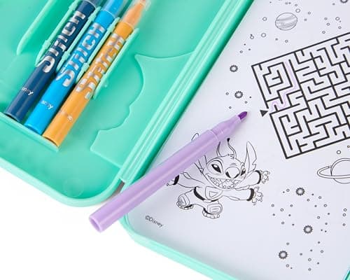 Disney Stitch Activity Box for Kids | Creative Painting Set in Portable Box | Includes 20 Templates, 4 Felt Pens and 3 Sticker Sheets | Painting and Crafts | Stitch Gift Set from 3 Years — view 3