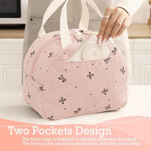 Lunch Bags for Women Insulated Cooler Lunch Bag Adults Kids Packed Lunch Box Tote Bag Cute Girls Ladies Lunch Bags for Work School Picnic Travel Beach Gifts for Women Her Wife Preppy Stuff — view 6