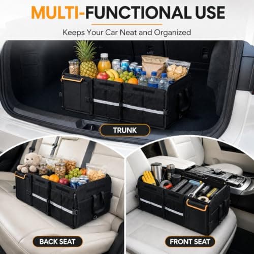 Car Boot Organiser with Cooler Bag Collapsible,Heavy Duty Trunk Organizer — view 5
