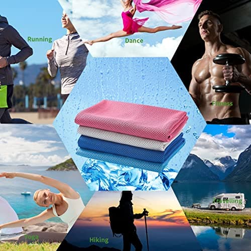 XJSGS Cooling Towels for Neck and Face,Microfiber Cooling Sports Gym Towel for,Gym, Yoga,Pilates Travel Camping & More (6 Packs) — view 5