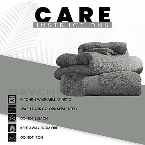 GC GAVENO CAVAILIA Extra Large Bath Sheet 2 Piece - 700 gsm Hotel Quality Egyptian Cotton Extra Large Towels 100X 180 Cm - Extra Soft Bathroom Towel - Charcoal — view 4