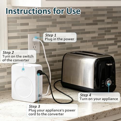 Uyoyous 3000W Step Up Voltage Converter 110V to 220V, Heavy Duty Power Converter Transformer with Input Power Cable, 2-Outlet, 220V Asia Euro Appliance for US — view 4