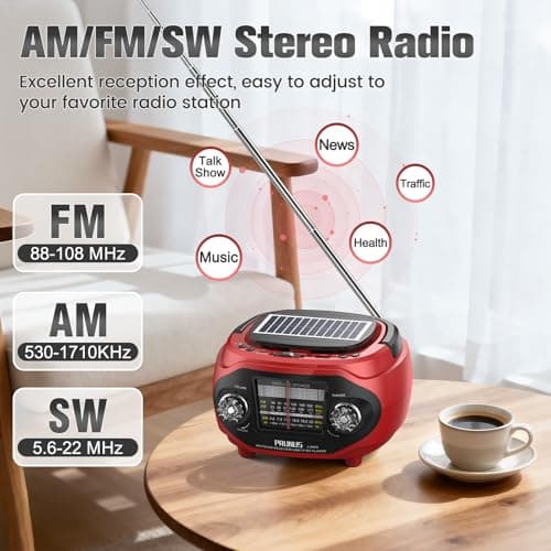PRUNUS J-666S Portable Radio Bluetooth,1800mAh Rechargeable Battery — view 2