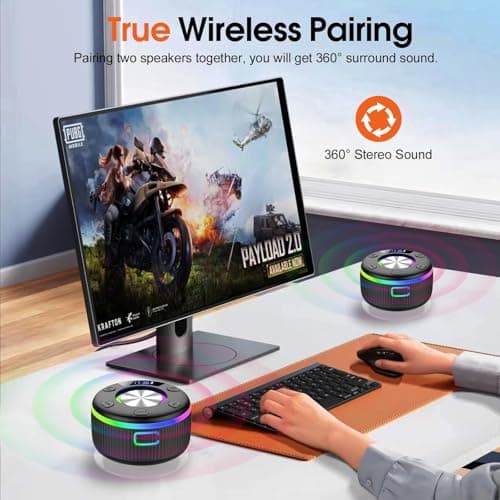 PRSCFUM Bluetooth Shower Speaker, Portable Bluetooth Speaker with Time Display, 2026 IPX7 Waterproof Wireless Speaker with RGB Lights, Deep Bass, Suction Cup for Bathroom, Travel, Outdoor, Party — view 5
