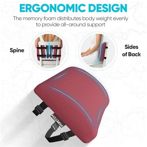 FORTEM Lumbar Support Cushion For Office Chair Back Support Pillow For Car — view 6