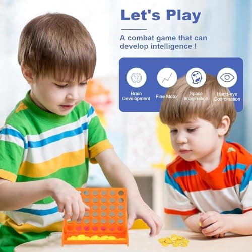 VEYLIN Mini 4 in a Row Classic Board Game, 12 Pack Assorted Colours Four In A Row Board Games Party Bag Fillers, Educational Toy for Boys & Girls — view 2