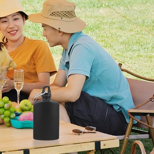 PRETYZOOM Travel Military Canteen 500ml Aluminium Alloy Black Hiking Bottle — view 4