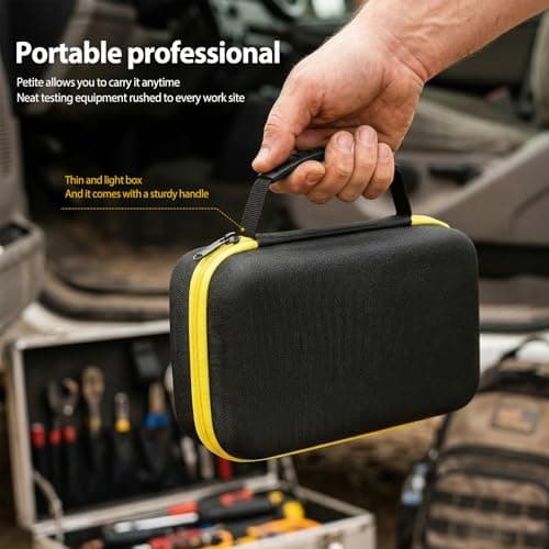 PATNFR Multimeter Carry Case for F115C Digital Multimeter Protective Storage Bag w/Mesh Pocket for F116C Multi Meter(Yellow and Black) — view 6
