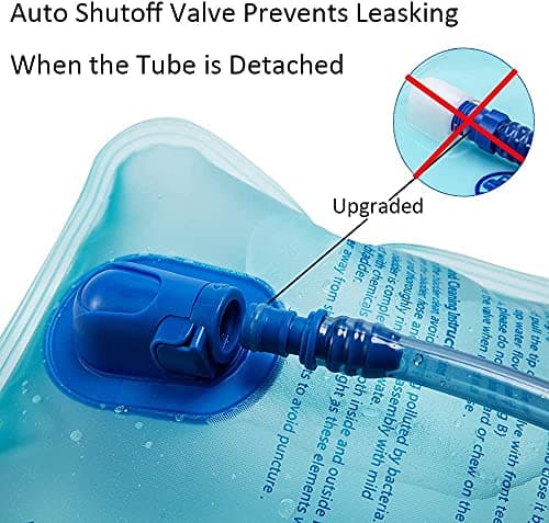 DTnewsun Hydration Bladder 2L Leakproof Water Reservoir,Leak Proof Water Reservoir with Insulated Hose,for Hydration Pack for Cycling, Hiking, Running, Climbing, Biking (L) — view 4