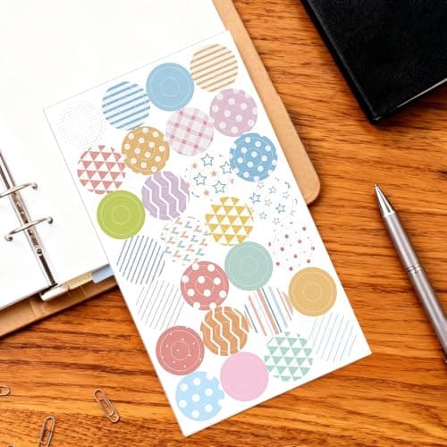 Stationery Hole Reinforcers - Round Sticky Labels for Book Notes | Self Adhesive Material with 4 Sheet Set, Drafting Package Supplies, Student Adult Paper Repair Accessory — view 3