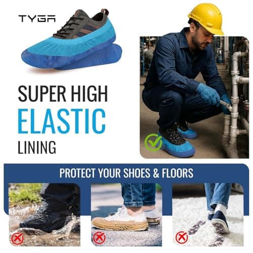 TYGA 40 Pieces Waterproof Reusable Shoe Covers - Blue — view 6