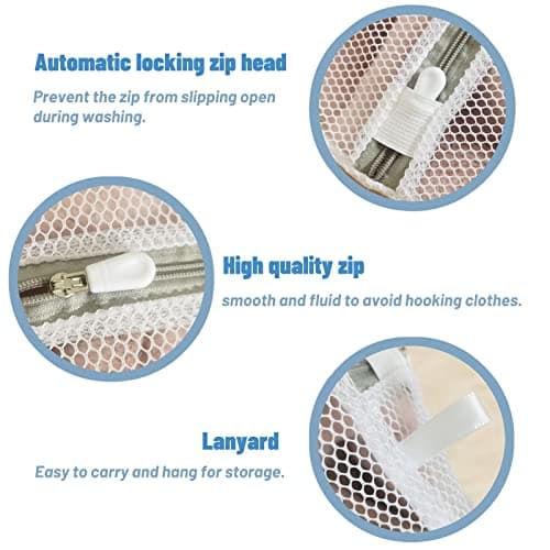Mesh Laundry Bags, 2pcs Mesh Laundry Bag for Washing Machine, Laundry Bags with Zips, Delicates Wash Bag for Laundry, Socks, Blouse -30 x 40cm — view 3
