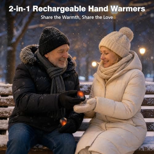 Hand Warmers Rechargeable 2 Pack, Portable Electric Hand Warmers, 1-Second Fast Heating up to 55°C, Reusable Pocket Heaters, Long-Lasting Heat, Winter Gifts for Men and Women, Golf, Camping & Hunting — view 4