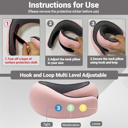 Outney Travel Pillow for Airplanes 2026 Veritable Chin Support Travel Neck Pillow 100% Pure Memory Foam Full Neck Surround Pillows for Traveling Flight Sleeping Portable Travel Essentials (Pink) — view 2