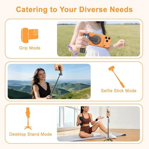 Upgrated 5-in-1 Magnetic Selfie Stick with Remote — view 2