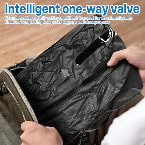 Vacuum Bags for Travel, IP67 Reusable Vacuum Compression Bags Lightweight Storage Bag Space Saver Suitcase Backpack Organizer for Clothes Bedding Luggage (17L) — view 6