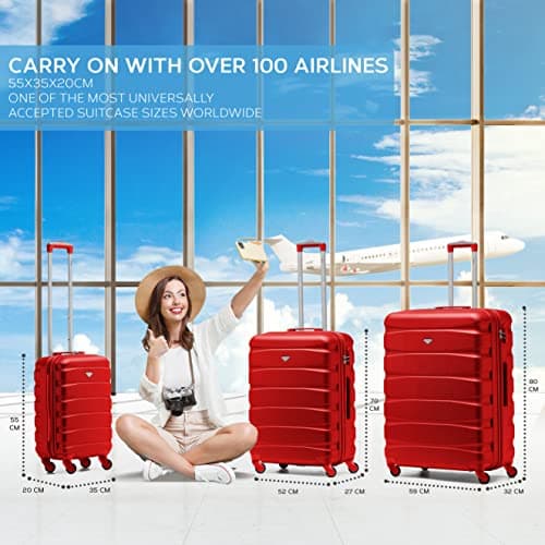 Flight Knight Lightweight 4 Wheel ABS Hard Case Medium Suitcase Approved for Over 100 Airlines Including easyJet, British Airways, Ryanair, Jet2, Emirates & Many More - Check-in Medium Size 25" — view 2