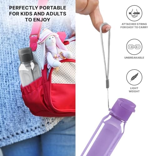 MILTON Sports Water Bottle Square Juice Box 4 Set 10 oz. Great for Juices Milk Smoothies Plastic Wide-Mouth Reusable Leak Proof Drink Bottle/Carton for School Bags Lunch Boxes Gym Flip Lid -BPA Free — view 4
