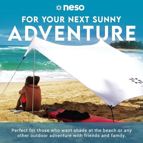 Neso Gigante Beach Tent, 2.5 m high, 3.3 m (11 ft) x 3.3 m (11 ft), reinforced corners and cooling compartment (white) — view 2